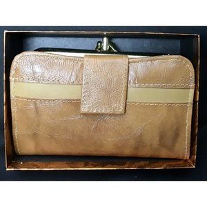 Vintage WINSTON Glove Cowhide Brown Clutch Wallet With Original Inserts NOS